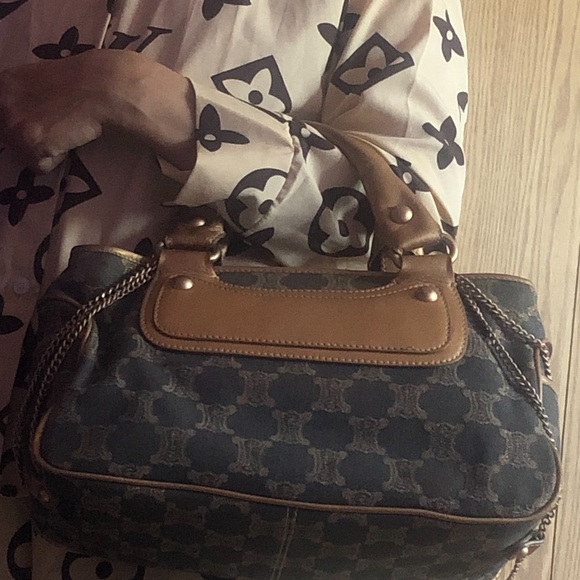 TODAY ONLY:Authentic Celine Triomphe Boogie Denim & Leather Bag rubs sold as-is - Picture 2 of 16